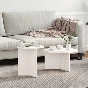 vidaXL Set de măsuțe de cafea 2 pcs Alb 49 x 49 x 28 cm