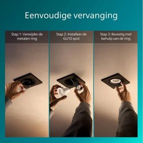 Philips - Set de 3 spoturi încastrate PERIDOT 1xGU10/7W/230V negru