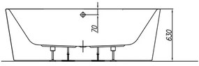 Cada de baie freestanding Kolpasan, Comodo, 185, cu instalatie, alb si negru