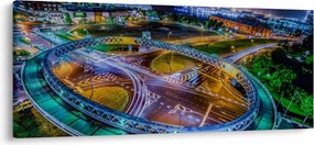 Tablou panorama orașului nocturn (120x50 cm)