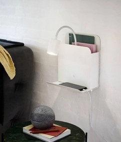Aplica de perete, mufa USB, design modern ROOMI alb 2112551001 NL