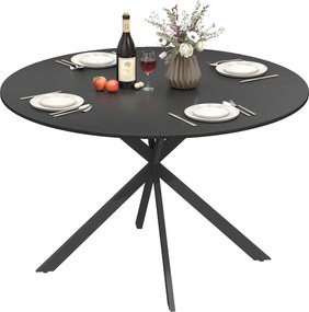 HOMCOM Masă rotundă pentru 4 persoane, masă de bucătărie în stil industrial cu picioare din oțel, pentru sufragerie, bucătărie, negru | Aosom Romania