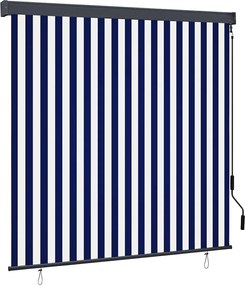 vidaXL Rulou textil Albastru și Alb 180 x 250 cm Țesătură și Aluminiu