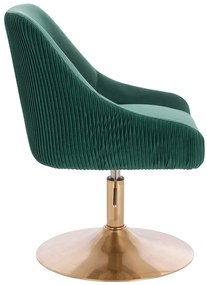 HR920N Scaun Verde din Catifea cu Bază Aurie