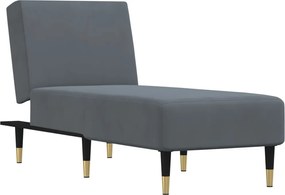 vidaXL Șezlong, gri închis, catifea