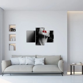 Tablou - Portretul unei femei cu ruj roșu (90x60 cm)