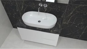Lavoar pe blat Rune Dagaz oval 81 cm alb lucios