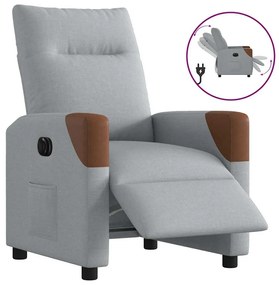 vidaXL Fotoliu rabatabil electric, gri deschis, textil