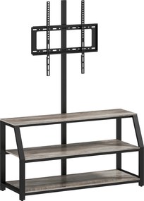 HOMCOM Comodă TV cu suport pentru televizoare până la 182,9 cm, comodă TV cu 2 rafturi deschise, 110x43x150cm, gri | Aosom Romania