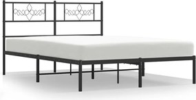 vidaXL Cadru de pat metalic cu tăblie, negru, 120x200 cm