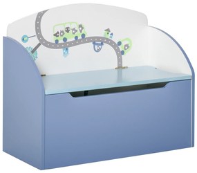 HomCom banca copii, cu depozitare, 60x30x50 cm, albastru | AOSOM RO