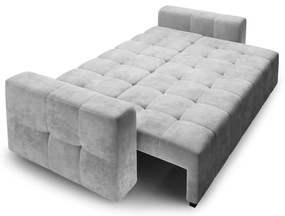 Canapea extensibila din catifea Milo Casa Luca, gri deschis