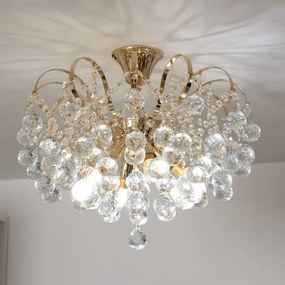 Lustră de cristal aplicată Brilagi CRYSTAL 6xE14/60W/230V auriu