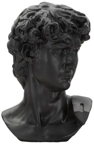 Bust decorativ negru din polirasina, 44x35,5x60 cm, Roman Man Mauro Ferretti