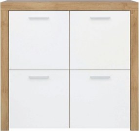 Comoda BALDER KOM4D, alb/stejar, PAL, 104x39x99 cm