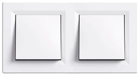 Întrerupător unipolar cu circuit dublu Nova 10A 250V 101 cu cadru alb