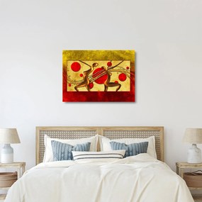 Tablou pe sticlă abstract cu două femei (70x50 cm)