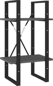 vidaXL Bibliotecă cu 2 rafturi, gri, 40x30x70 cm, lemn masiv de pin