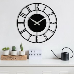 Ceas de perete Roma S011 Black , 48 x 48 cm