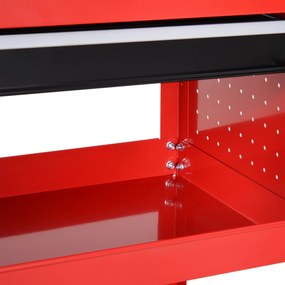 Durhand Cărucior pentru Scule Atelier, Organizator Mobil, Roșu, 70x35x75.5 cm | Aosom Romania