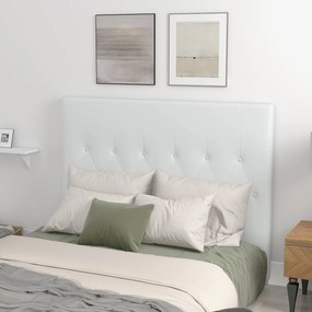 HOMCOM Spătar Pat Matrimonial Capitonată cu Design cu Nasturi, Căpătâi Pat din Piele PU și MDF, 160x7x120 cm, Alb | Aosom Romania