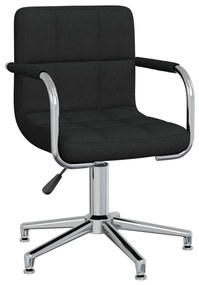 vidaXL Scaun de bucătărie pivotant, negru, material textil