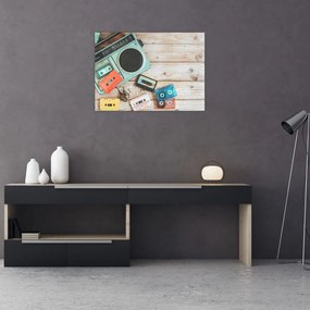 Tablou pe sticlă - Radio retro (70x50 cm)
