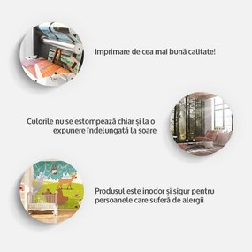 Fototapet - Harta lumii pentru copii - ilustrații cu animale și plante pe continente