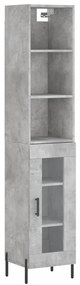 3189905 vidaXL Dulap înalt, gri beton, 34,5x34x180 cm, lemn prelucrat
