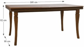 Masă dining, extensibilă, samoa king, 160-203x90x82 cm, KORA