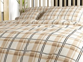 Lenjerie de pat din micropile PLAID crem Dimensiune lenjerie de pat: 2 buc 70 x 90 cm | 200 x 220 cm