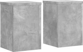 vidaXL Suport de plante, 2 buc., gri beton, 25x25x35 cm lemn prelucrat