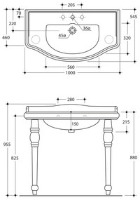 Chiuvetă albă din ceramică 100x54,5 cm Retro – Sapho