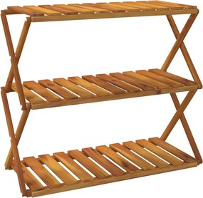 vidaXL Raft pliabil cu 3 niveluri, maro, 70x31x63 cm lemn masiv acacia