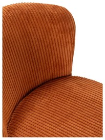 Scaune de dining portocalii 4 buc. din catifea reiată Megan – Marckeric