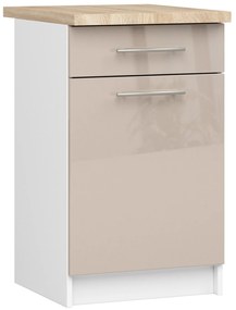 Dulap inferior de bucătărie Ozara S50 SZ4 (alb + cappuccino lucios). 1071143