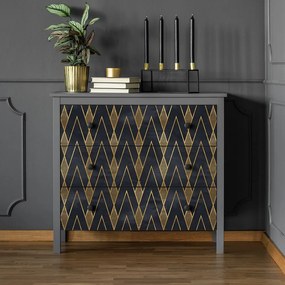 Tapet decorativ pentru mobilier Ambiance Ragnar, negru - auriu