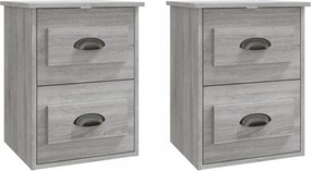vidaXL Noptiere suspendate pe perete, 2 buc., gri sonoma, 41,5x36x53cm