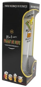 Pahar bere, 500 ml, mesaj funny “Mai bine burtos de bere decât cocoșat de muncă!”