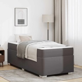 vidaXL Cadru de pat Altele Gri 90 x 190 cm Piele artificială
