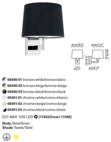 Aplica de perete design elegant ARTIS bronz/bej