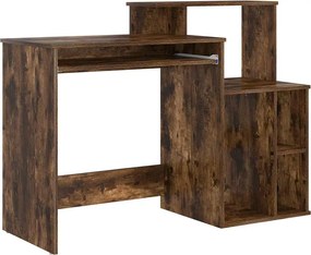 vidaXL Birou cu raft Stejar fumuriu 120,5 x 44 x 88,5 cm Lemn compozit