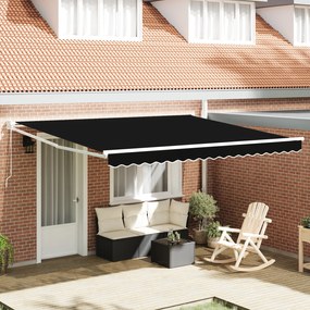 vidaXL Cortina Retractabilă Negru 400 × 300 cm Poliester