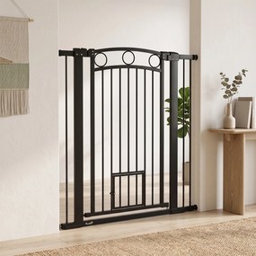 PawHut Poartă Reglabilă pentru Câini 76-104 cm, Înălțime 106 cm, cu 2 Extensii, Albă | Aosom Romania