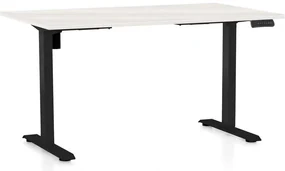 Masă înălțime reglabilă OfficeTech B, 120 x 80 cm, picioare negre, frasin alb