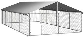 Padoc pentru caini de exterior, cu acoperis, 600x300x150 cm