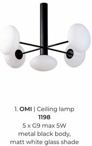 Lustra moderna cu 5 surse de lumina Omi negru