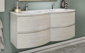 Set lemn masiv Mobilier Baie Suspendat Aledo - Natur texturat