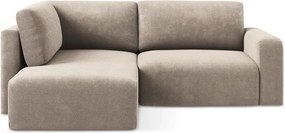 Colțar bej extensibil/cu spațiu de depozitare cu tapițerie din chenille (cu colț pe partea stângă/în formă de ”L”) Kona – Makamii