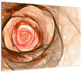 Tablou pe sticlă - Trandafir sufletului artistic (70x50 cm)